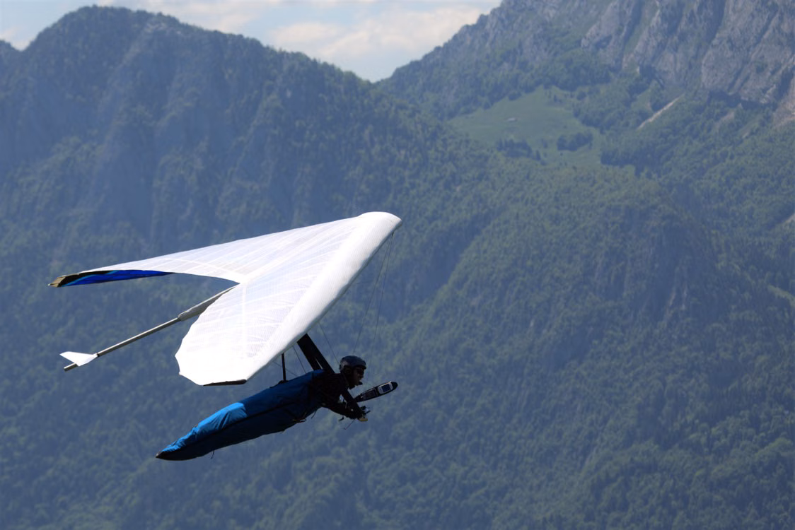 Hang glider over landscape